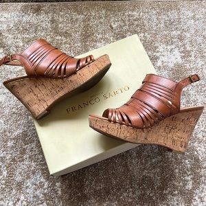 Franco Sarto Leather Wedge Heels